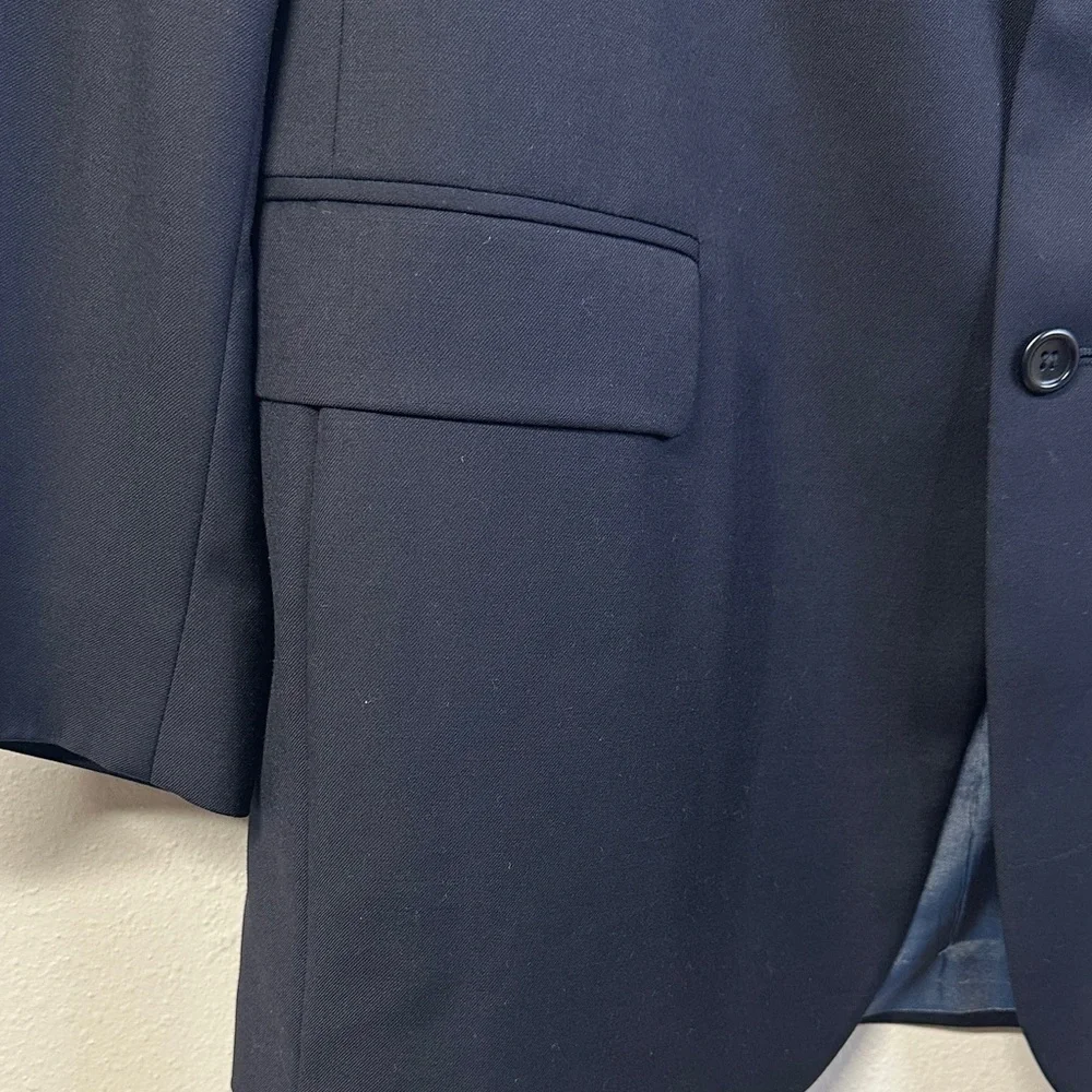 Nautica Men’s Navy 100% Wool Sport Coat Blazer 42R Classic Tailored Jacket